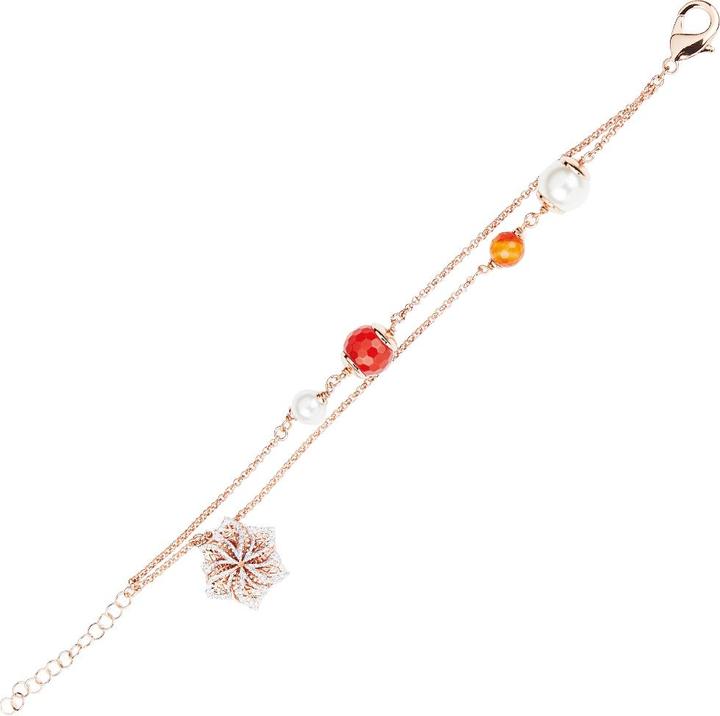 Ottaviani Bronze bracelet with silver glitter and bijoux pearls
