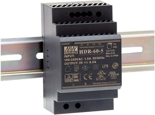 Actual product image MeanWell DIN rail power supply HDR-60-24