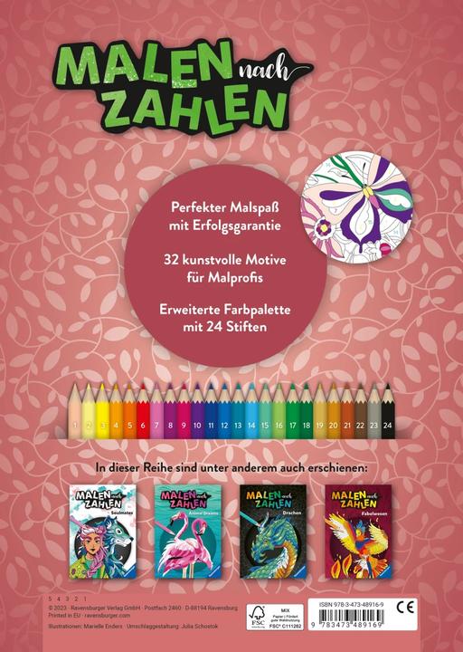 Actual product image Ravensburger Painting by numbers Mindful Moments - Paint and relax - 32 motifs - 24 colours -