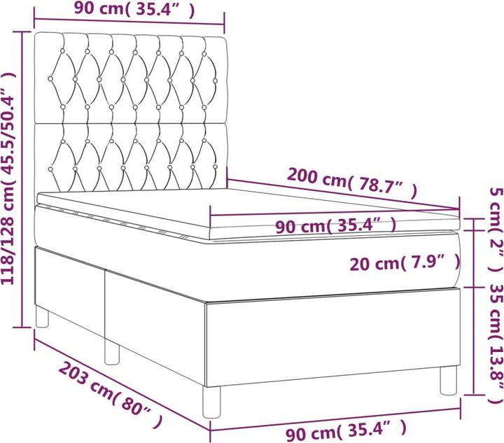 Produktbild VidaXL Jaro (90 x 200 cm, 90 x 200 cm)