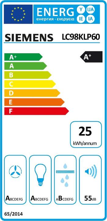 Energie-Label Siemens LC98KLP60 (Wandhaube)