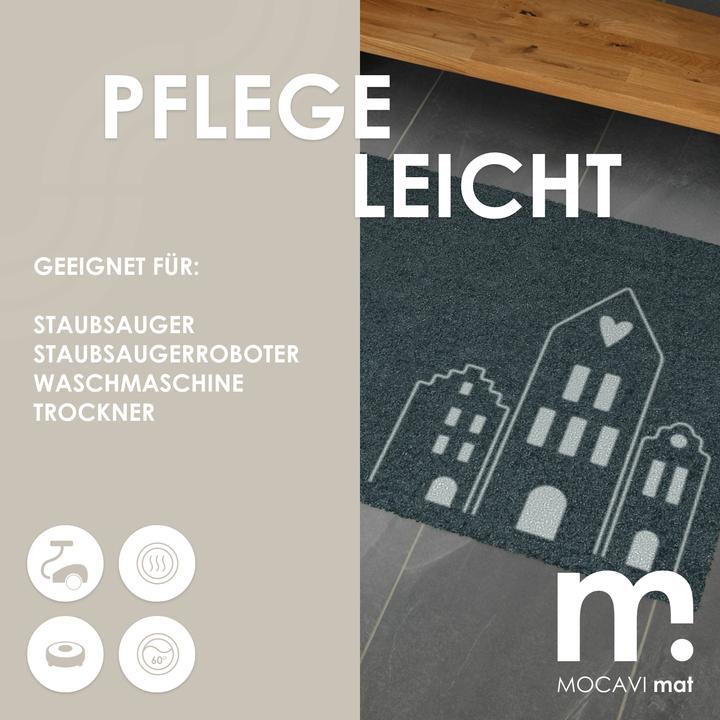 Actual product image Mocavi Scandi houses doormat 45x70 cm washable anthracite (45 x 70 cm)
