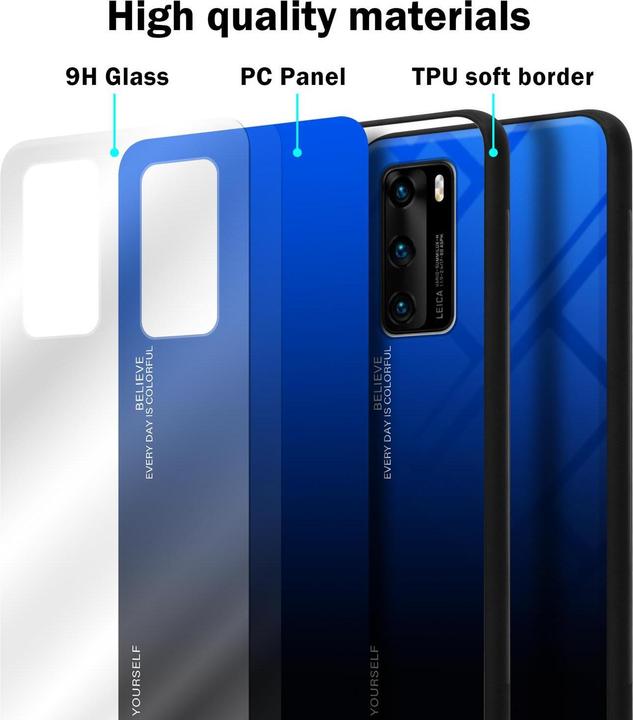 Image du produit Cadorabo Couverture en verre TPU 2 couleurs (Huawei P40)