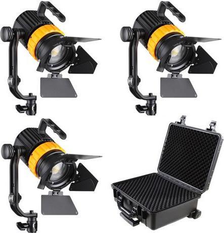 Produktbild Falcon Eyes Bi-Color Mini LED Fresnel Set P-5AD-K3