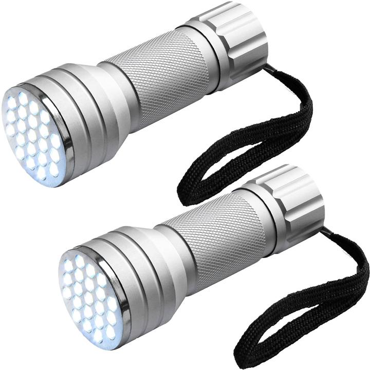 Produktbild Eaxus 2er-Set LED-Taschenlampe mit Alu-GehÃ¤use und 21 LEDs (10.10 cm)