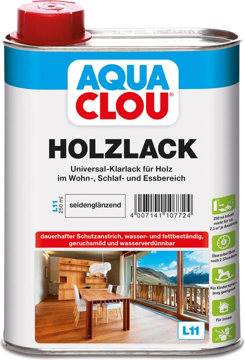 Clou Vernice per legno Aqua (Incolore, 0.25 l)