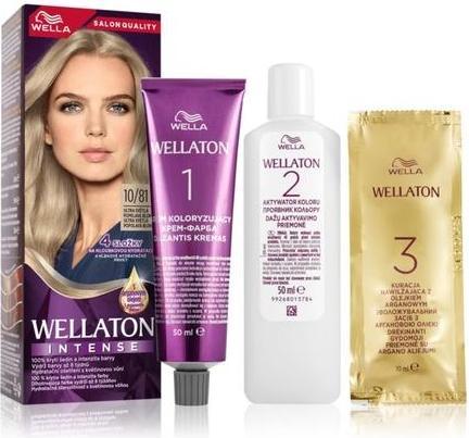 Produktbild Wella Wellaton Intensive Dauerhafte Haarfarbe mit Arganöl - 10/81 Ultrahelles Aschblond, 1 Stück (10, 81 Ultra Light Ash Blond)