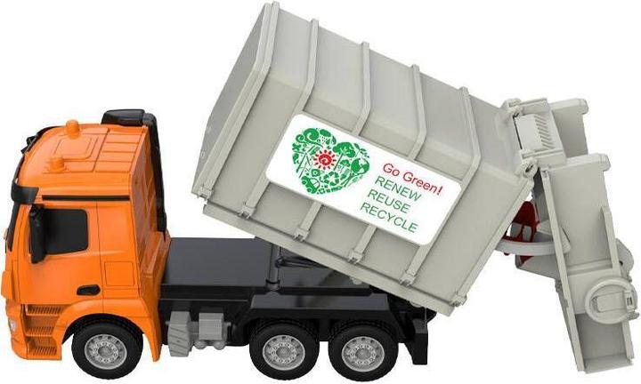Produktbild Double Remote control RC garbage truck 1:26 (orange) Mercedes-Benz Antos E676-003