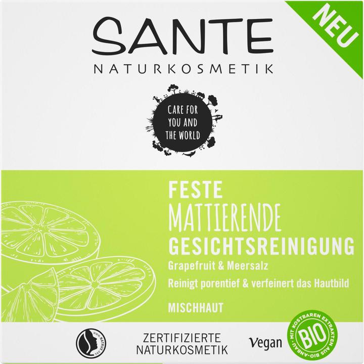 Produktbild Sante Gesichtsreinigung Mattierend Bio-Grapefruit & Meersalz 60 g (Reinigungstücher, 60000 ml)