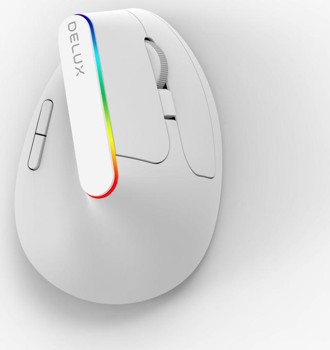 Actual product image Delux Wireless Vertical Mouse M618C 2.4G 1600DPI RGB (white) (Wireless)