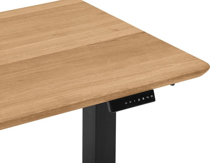Produktbild Oakywood Standing Desk Holztisch mit Höhenverstellung - aus Massivholz - Eiche / 120x60 / Schwarz - (120 x 60 cm)