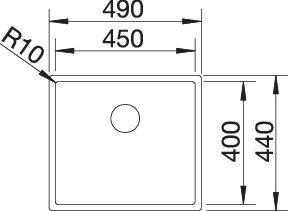 Image du produit Blanco Claron 450-U (Evier sous plan, 49 cm, 44 cm)