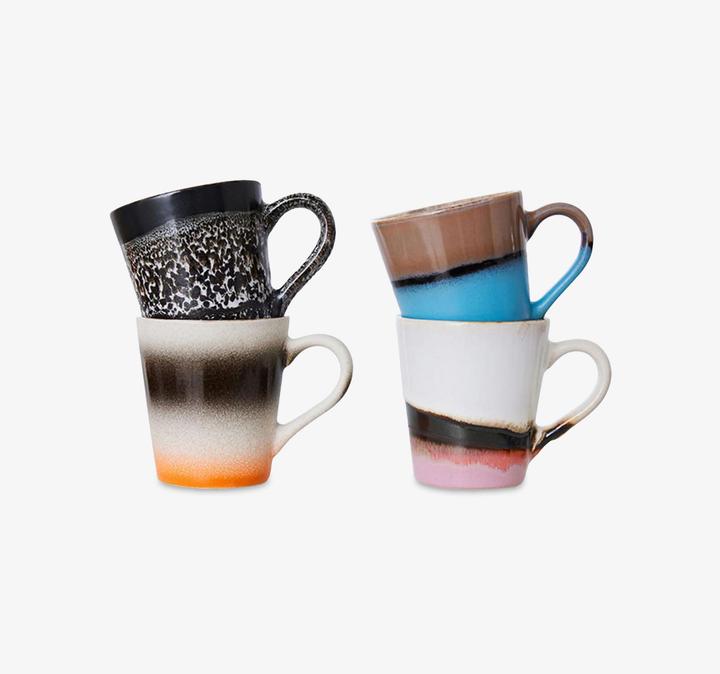 Produktbild HK Living Tasse Espresso 4-tlg. 70S CERAMICS safari (4 x)