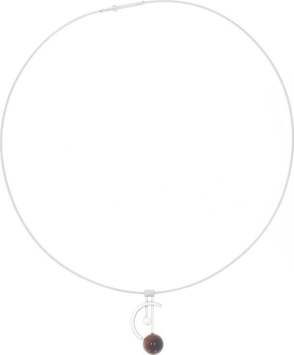 Xen Atelier Collier mit Tigerauge und Süsswasserzuchtperle 45 cm (Edelstahl, 45 cm)