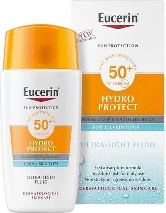 Actual product image Eucerin Sun Face Hydro Protect Ultra-Light Fluid SPF 50+ Cream for All Skin Types 50ml (Suntan cream, SPF 50, 50 ml)