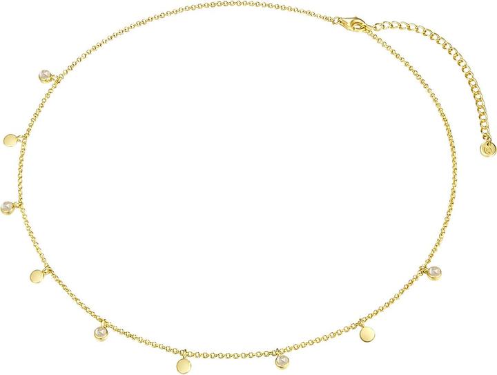 Immagine prodotto Glanzstücke München Catena da donna in argento con cristallo di rocca e oro giallo da 40,0 cm + 5,0 cm di prolunga - (Argento, 40 - 45 cm)