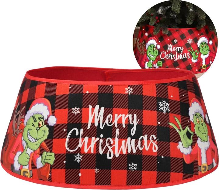 Image du produit Hermex Jupe de sapin de Noël avec motif Grinch Col de sapin de Noël Habillage de sapin de Noël (1 -pièce)