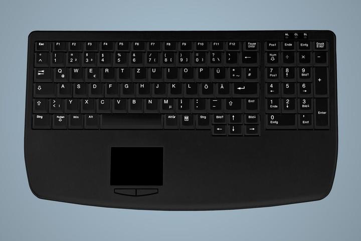 Produktbild Active Key Industry 4.0 Notebook Style Ultraflat Touchpad Keyboard with NumPad PS2 Black (DE, Kabelgebunden)