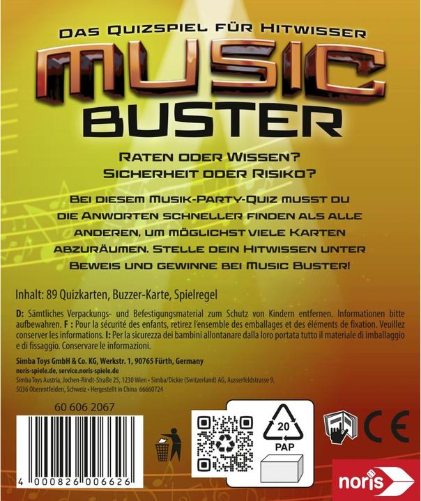 Actual product image Noris Music Buster (German)