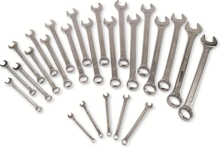 Mannesmann Combination wrench set 25pcs (7 mm, 8 mm, 9 mm, 10 mm, 11 mm, 12 mm, 13 mm, 14 mm, 15 mm, 16 mm, 17 mm, 18 mm, 19 mm, 20 mm, 21 mm, 22 mm, 23 mm, 24 mm, 25 mm, 26 mm, 27 mm, 28 mm, 29 mm, 30 mm, 32 mm)
