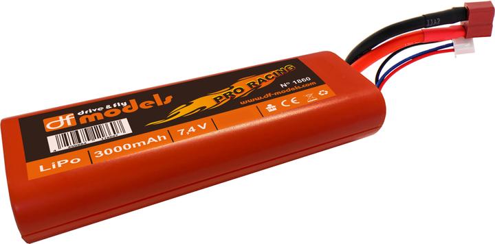 Immagine prodotto DF-Models Pacchetto LiPo 2S - 7.4 Volt - 3000mAh, 45C - rotondo (7.40 V, 3000 mAh)