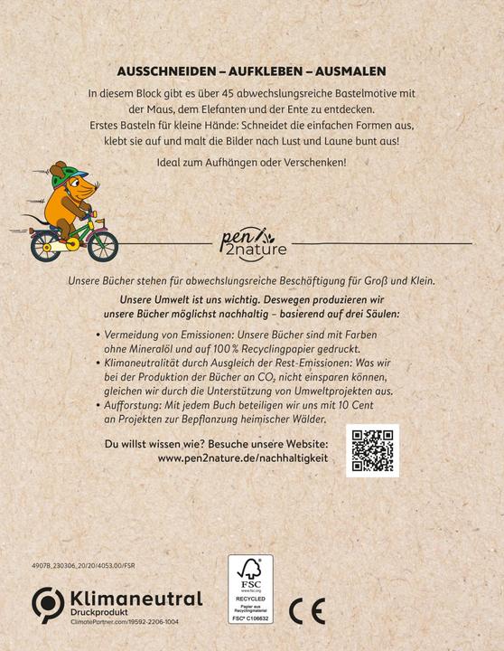 Produktbild Die Maus: Mein Bastel-Mal-Spass. Bastelbuch für Kinder ab 3 Jahren