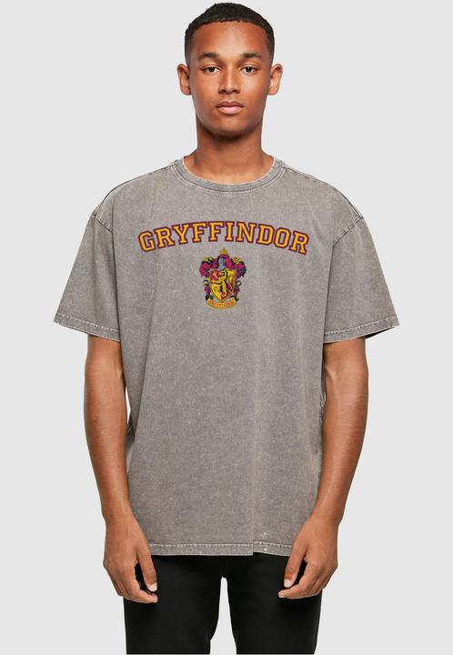 Image du produit Absolute Cult Harry Potter - Tee surdimensionné Hogwarts Gryffindor Crest Acid Washed - 115229 (3XL)