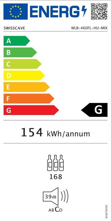 Etichetta energetica Swisscave WLB-460FL-HU-MIX