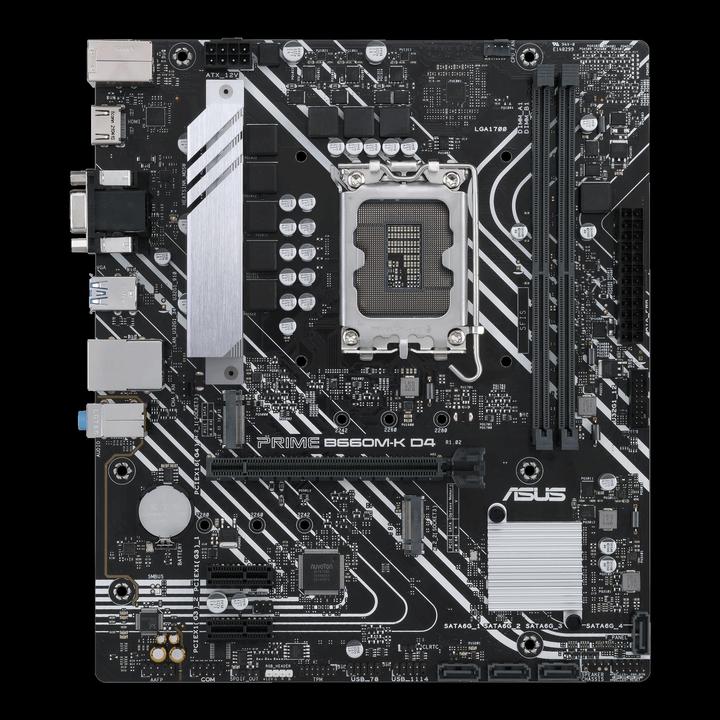Actual product image ASUS Mainboard||Intel B660|LGA1700|MicroATX|Memory DDR4 (LGA 1700, Intel B660, mATX)