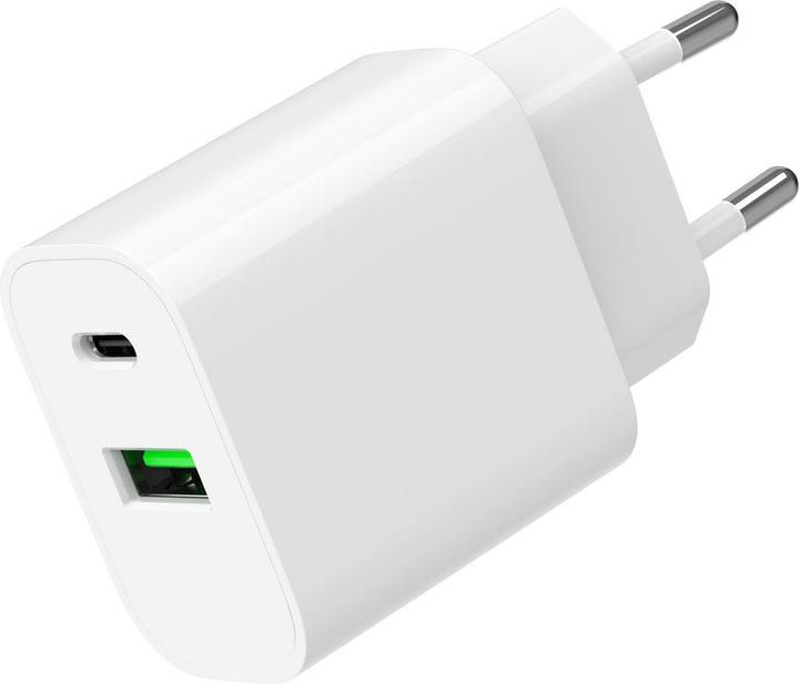 Produktbild Gembird Ładowarka PowerDelivery USB-A USB-C 20W Biała (20 W)