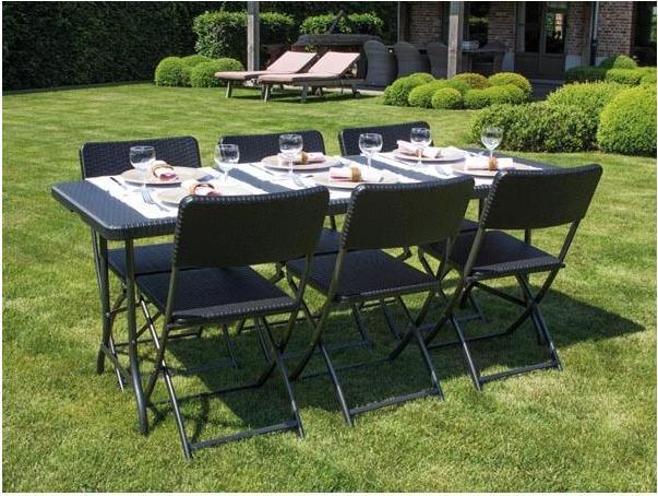 Actual product image Perel Folding table RattanOptik