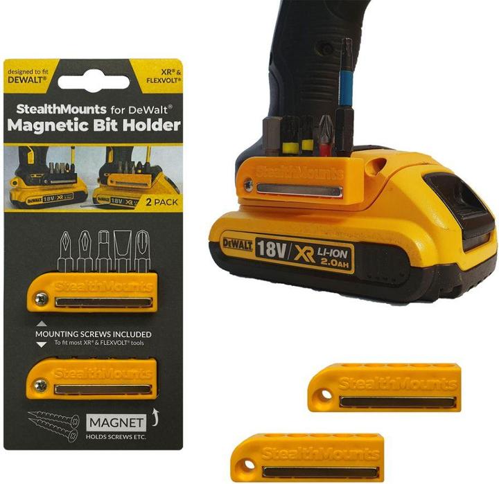 StealthMounts BH-DW-YLW-2 Gelber Bithalter für DeWalt (2er Pack)