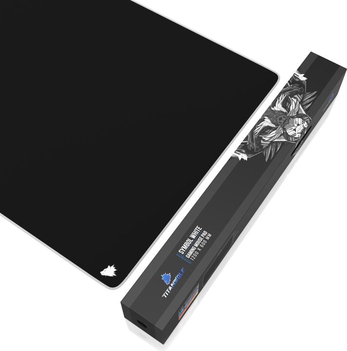 Produktbild Titanwolf Gaming Mauspad, XXXL Speed Mausmatte 1200 x 600 mm, Geschwindigkeit & Präzision, Symbol weiss