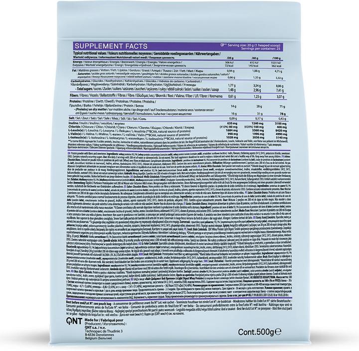 Nährwerte und Zutaten QNT Light Digest (Weisse Schokolade, 1 Stk., 500 g)
