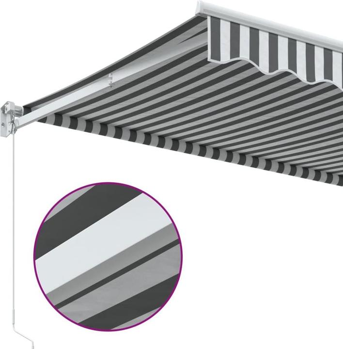 Produktbild VidaXL Markise Einziehbar Gelenkarmmarkise Sonnenmarkise Anthrazit Weiss Stoff (3 m)