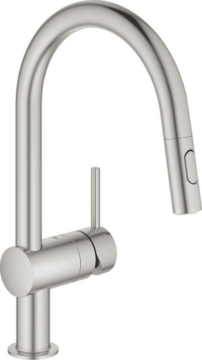 Grohe Küchenarmatur mit Handbrause Minta supersteel matt 32321