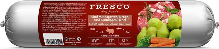 Immagine prodotto Fresco Cibo umido BARF manzo con carote, 400 g (Senior, Adulto, Junior, 1 pz., 422 g)