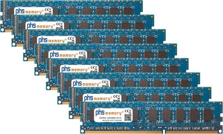 Produktbild PHS-memory 64GB (8x8GB) Kit RAM Speicher für Apple MacPro5,1 DDR3 UDIMM ECC 1066MHz (Apple MacPro5,1, 8 x 8GB)