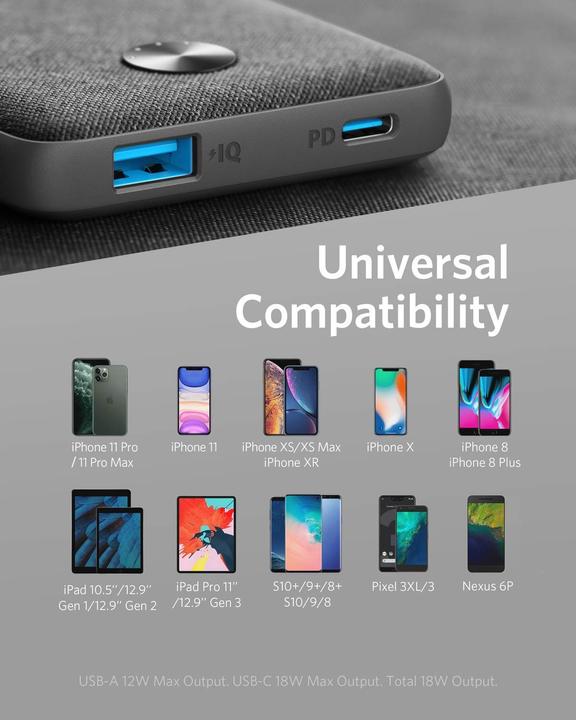 Immagine prodotto Anker PowerCore III Sense (10000 mAh, 18 W, 37 Wh)