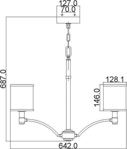Actual product image Elstead Lighting Prospect Park chandelier E27 5-light satin nickel, chrome (64.20 cm)