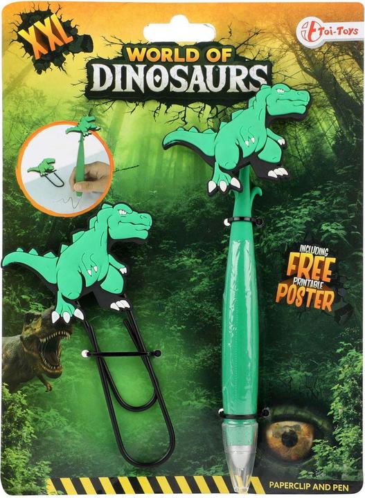 Actual product image Toi-Toys Dinosaur mega paper clip with pen (1 x)