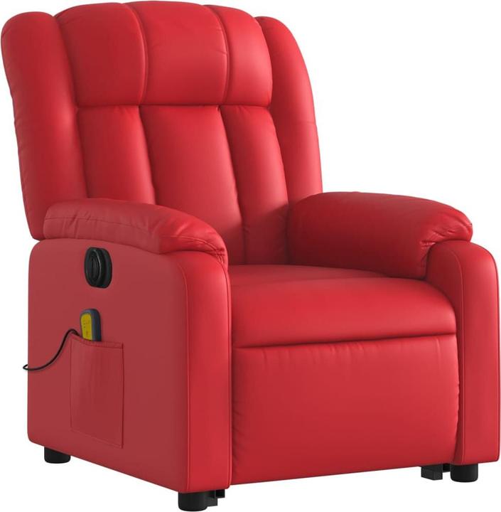 VidaXL Massagesessel mit Aufstehhilfe Elektrisch Rot Kunstleder