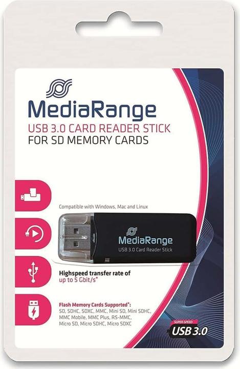 Actual product image MediaRange MRCS507 Card Reader Built-in USB 3.0 Black (USB)