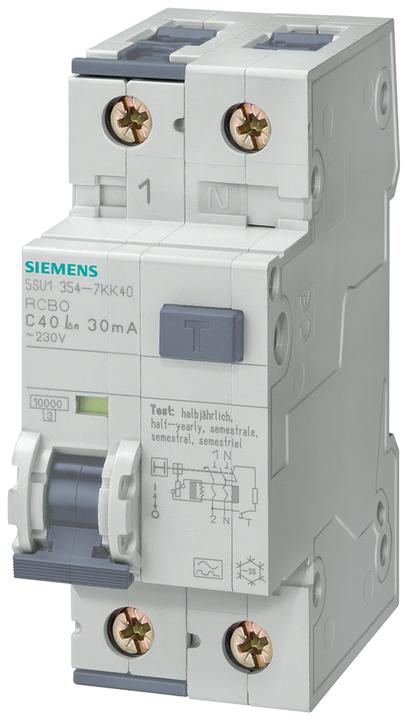 Siemens RCBO type A 30mA, 10kA, 1+N-pole B 10A