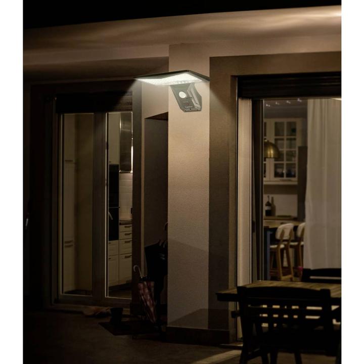 Actual product image Sygonix SY-5626570 Solar outdoor wall light 2.6 W Cold white Black (500 lm, IP44)
