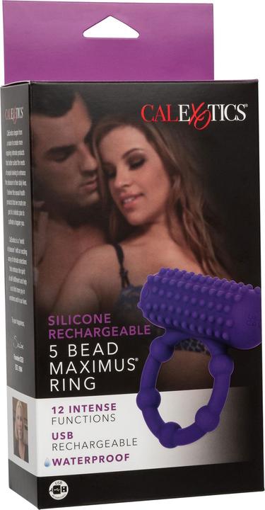 Actual product image CalExotics Silicone Rechargeable 5 Bead Maximus® Ring (6.99 cm)