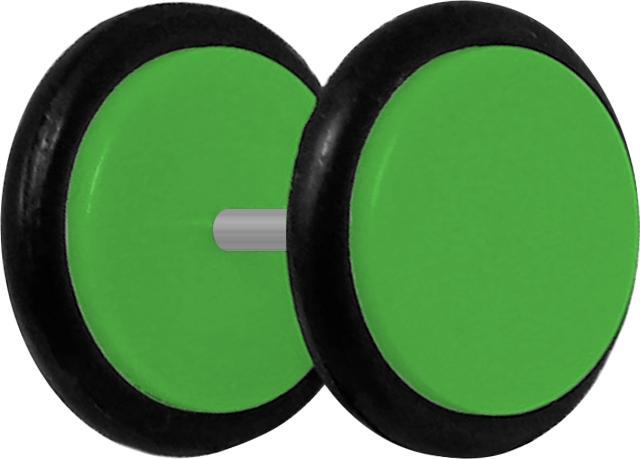 Star Piercing Fake Plug grün mit O-Ring (ohne Messing, Acryl)