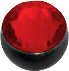 Bijouteria 1.2mm Piercing-Kugel (Chirurgenstahl 316L, PVD Beschichtung (schwarz), Premium Kristall)