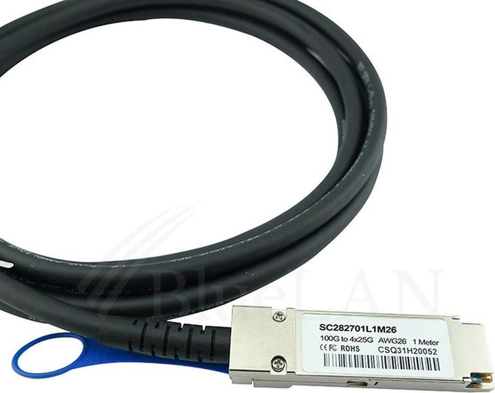 Actual product image CBO Mellanox MCP7F00-A003R30L Compatible BlueLAN QSFP28 DAC SC282701L3M26