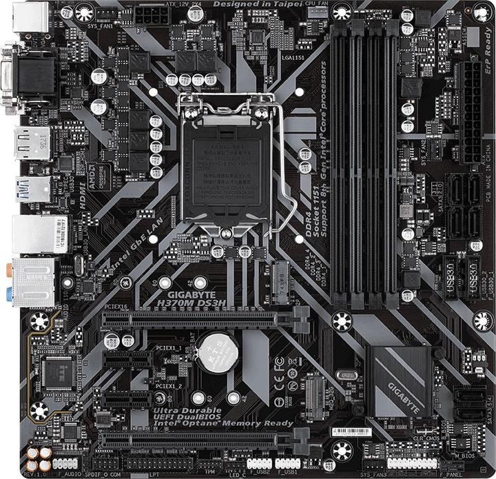 Immagine prodotto Gigabyte H370M DS3H S1151V2 H370 MATX (LGA 1151, Intel H370, ATX)